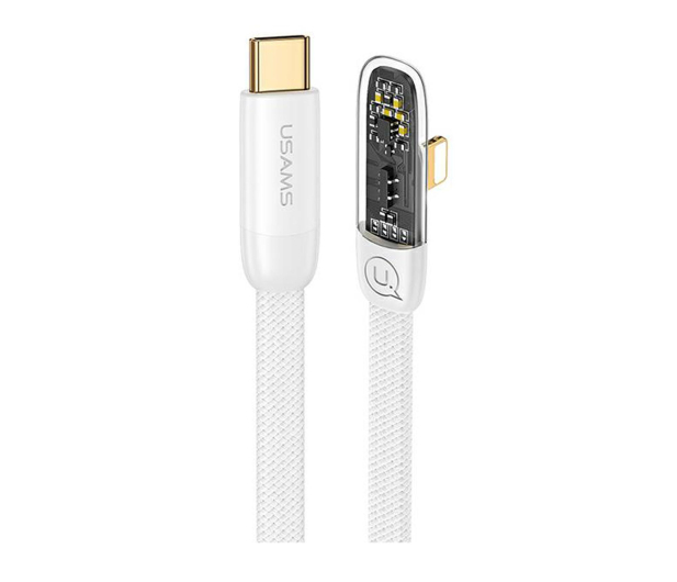USAMS Kabel kątowy USB-C/Lightning PD 20W Fast Charging 1,2m biały - 1568986 - zdjęcie